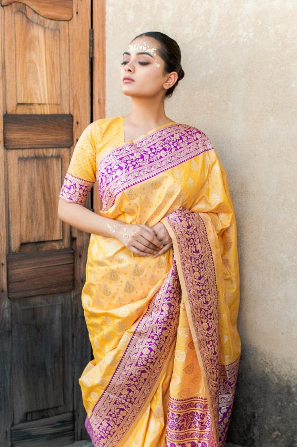 Rajyog Kiyana Silk Fancy Weaving Saree Collection